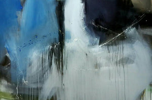 Space 22 (Celestial Dance) by Gulrez Ali, Original Acrylic Abstract Painting on Canvas, X-Large Horizontal Wall Art