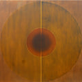The Space Between' contemporary mixed-media painting by artist Pradeep Ahirwar, 48x48 inch, on canvas