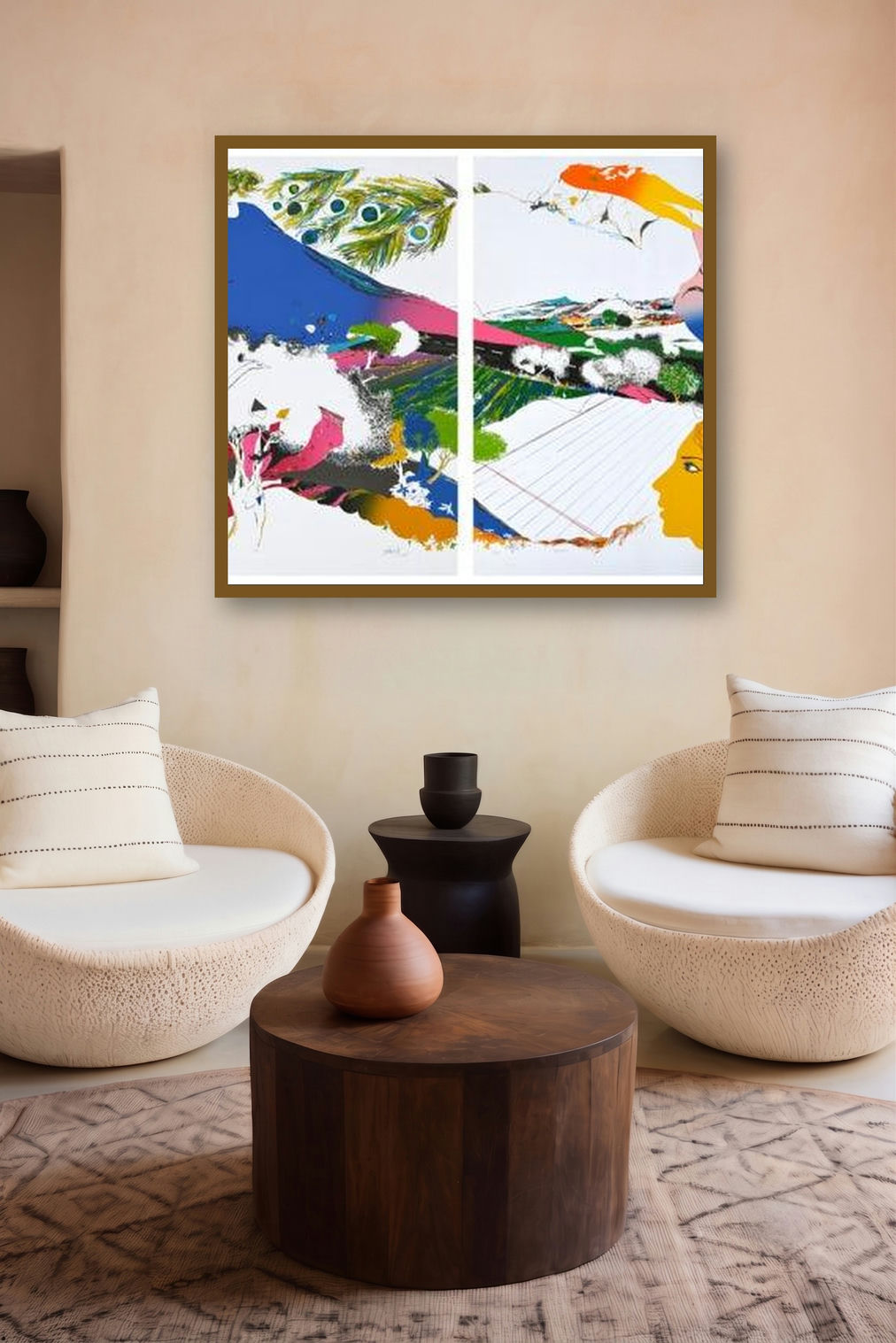Speechless (Four Panel Prints) by artist Nabibakhsh Mansoori displayed in a Luxury gallery