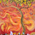 Spinal Cord' contemporary acrylic painting by artist Sovon Manna, 48x30 inch, on canvas
