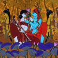 Spiritual Love' religious acrylic painting by artist Chetan Katigar, 38x57 inch, on canvas