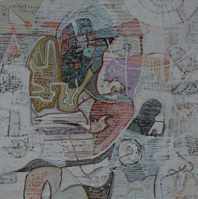 Spiritual Reflection 2' abstract acrylic painting by artist Rajesh Kumar Singh, 18x18 inch, on canvas