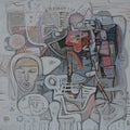 Spiritual Reflection 3' abstract acrylic painting by artist Rajesh Kumar Singh, 18x18 inch, on canvas