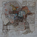 Spiritual Reflection 4' abstract acrylic painting by artist Rajesh Kumar Singh, 18x18 inch, on canvas