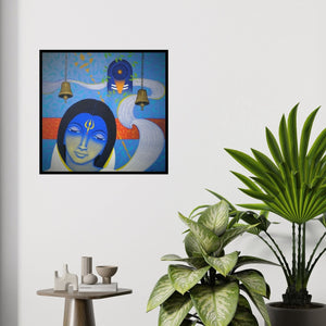 In-situ view of Bhiva Punekar's 'Spiritual Splendour 2 (Cosmic Contemplation)' painting in a room