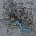Spritual Reflection 11' abstract mixed-media painting by artist Rajesh Kumar Singh, 30x30 inch, on canvas