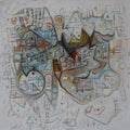 Spritual Reflection 5' abstract acrylic painting by artist Rajesh Kumar Singh, 24x24 inch, on canvas
