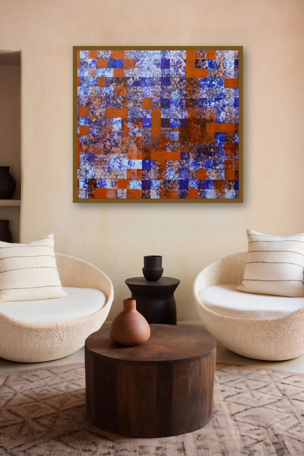 Square Pattern 1 (Urban Rhythms) by artist Ns Art displayed in a Minimalist gallery