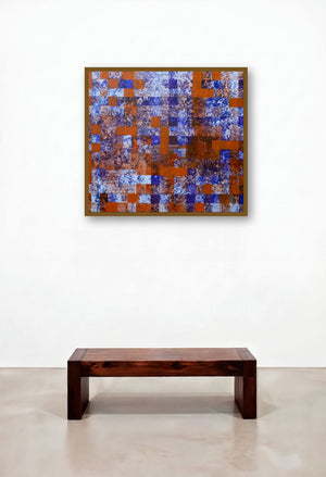 Square Pattern 1 (Urban Rhythms) by artist Ns Art displayed in a Transitional Bedroom