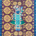 Religious pichwai traditional art titled 'Sreenathji', 14x10 inches, by artist Pichwai Art on Cloth