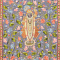 Sreenathji With Flowers' religious pichwai Traditional Art by artist Ana, 48x36 inch, on cloth