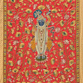 Sreenathji With Flowers' religious pichwai Traditional Art by artist Ana, 48x36 inch, on cloth