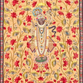 Sreenathji With Flowers' religious pichwai Traditional Art by artist Ana, 48x36 inch, on cloth
