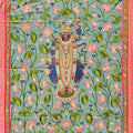 Sreenathji With Lotus' religious pichwai Traditional Art by artist Ana, 48x36 inch, on cloth