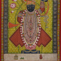Folk Art tribal painting titled 'Srinathji Pichwai Art', 34x51 inches, by artist Artisan on Cloth