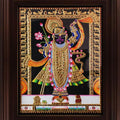 Religious tanjore traditional art titled 'Srinathji Tanjore Painting', 24x18 inches, by artist Myangadi Tanjore on Plywood