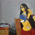 Figurative acrylic painting titled 'Sringar', 36x36 inches, by artist GAJRAJ  CHAVAN on Canvas
