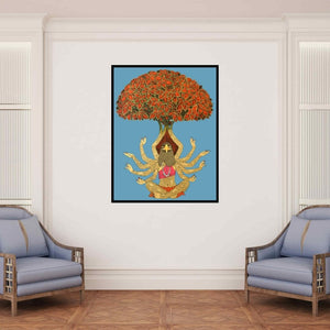 In-situ view of Bandana Kumari's 'Srishti (Cosmic Being)' painting in a room