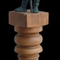 Stambha 1' figurative Bronze, Wood sculpture by artist Rajeev Ranjan, 29x4 inch, on bronze, wood