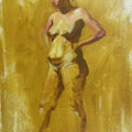Nude oil painting titled 'Standing Nude 2', 18x20 inches, by artist Ganesh Hire on Canvas