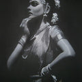 Realistic charcoal drawing titled 'Stare', 30x22 inches, by artist Sujith Puthran on Paper