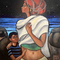 Starry Night 2' figurative acrylic painting by artist Suruchi Jamkar, 36x36 inch, on canvas