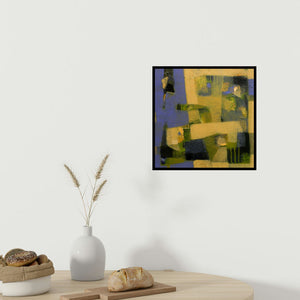 In-situ view of Jayesh Borse's 'State Of Mind 2 (Geometric Abstract Study)' painting in a room