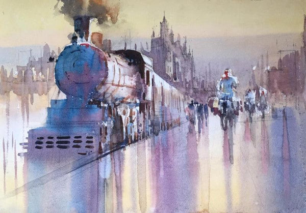 Steam Engine 1 Painting by Bijay Biswaal | ArtZolo.com