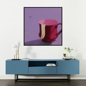 'Still Life 1 (Still Life)' painting by Jaswinder Singh shown on a wall in a furnished room.