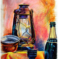 Still-life oil pastel painting titled 'Still Life Oil Pastel', 30x15 inches, by artist SRV ARTIST on Box Board