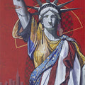 Stitched Sovereignty' figurative acrylic-charcoal painting by artist Ramchandra S Kharatmal, 60x24 inch, on canvas