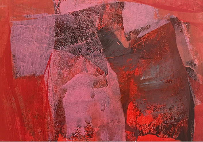 Stone Of Protection 1' abstract acrylic painting by artist Siddhesh Rane, 13x19 inch, on paper