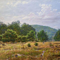 Landscape oil painting titled 'Stream side', 15x21 inches, by artist Sanjay Sarfare on Canvas