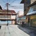 Cityscape watercolor painting titled 'Street Of Village', 17x12 inches, by artist Niketan Bhalerao on Paper