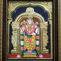 Religious tanjore traditional art titled 'Subramanya Tanjore Painting', 15x12 inches, by artist VANI VIJAY on Plywood