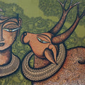 Sugandha Sarita' religious mixed-media painting by artist Mohit Bhardwaj, 36x30 inch, on canvas