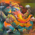 Sumukha' religious oil painting by artist Namdev M Patil, 34x42 inch, on canvas