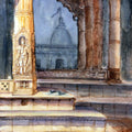 Place watercolor painting titled 'Sun God', 19x14 inches, by artist Krupa Shah on Paper