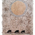 contemporary mixed-media painting titled 'Sun Kissed Grazing', 57x37 inch, by artist Desh Deepak on Cloth
