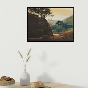 In-situ view of Prashant Prabhu's 'Sun Shines On The Pond 2 (Serene Solitude)' painting in a room