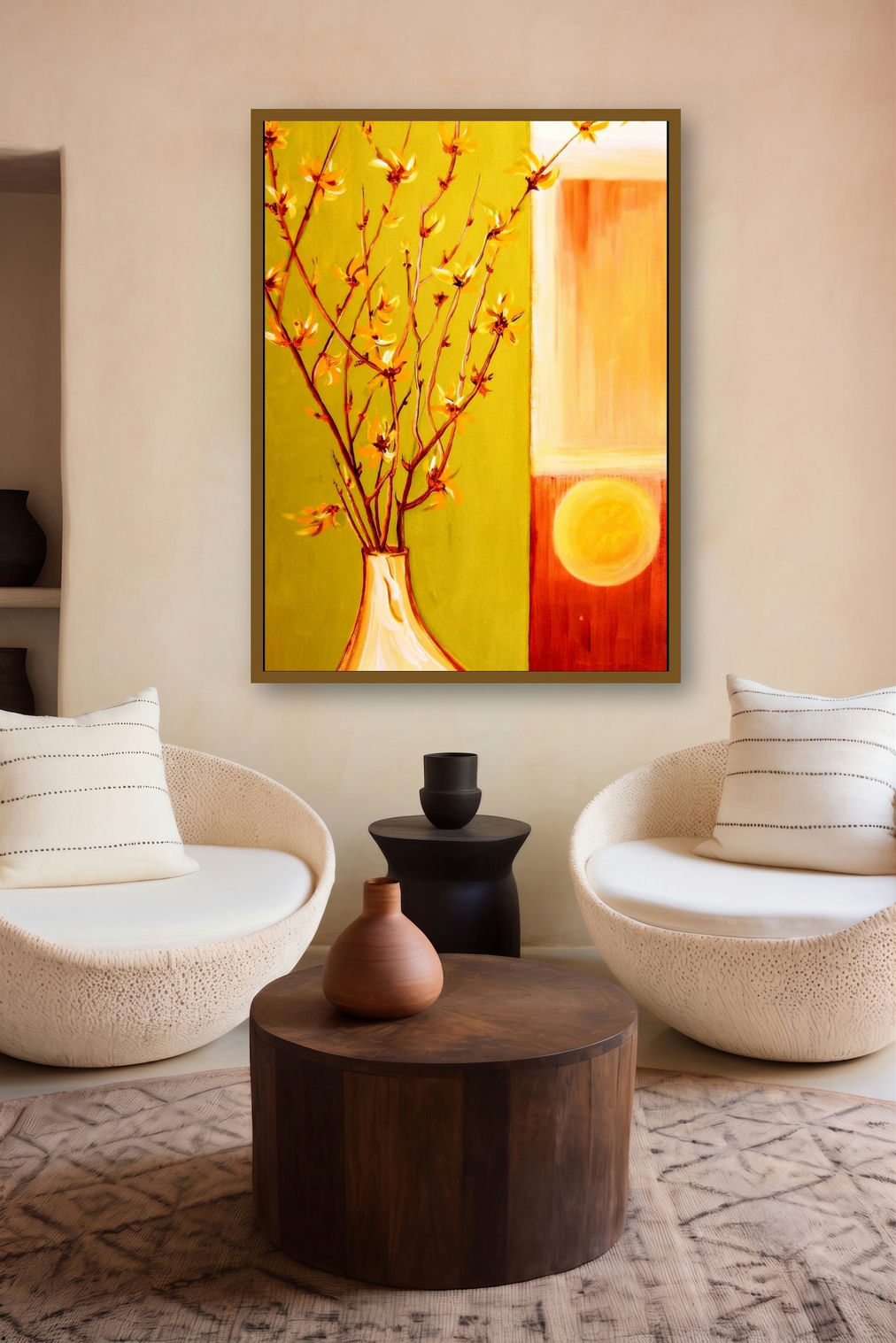 SunBlooms by artist Manju Lamba displayed in a Contemporary gallery