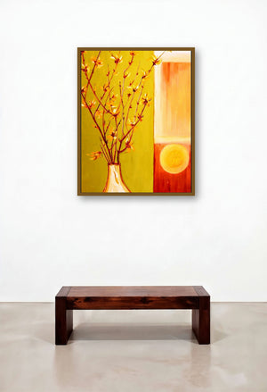 SunBlooms by artist Manju Lamba displayed in a Rustic Hallway