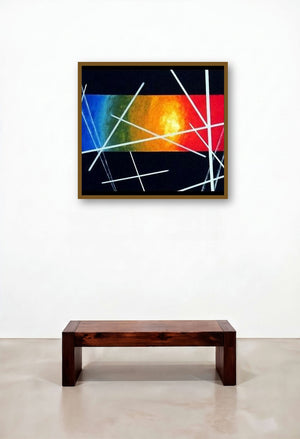 Sunfest (Prism of Light) by artist Manju Lamba displayed in a Modern Foyer