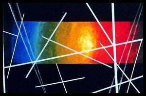Sunfest (Prism of Light) by Manju Lamba, Original Acrylic Abstract Painting on Canvas, Medium Horizontal Wall Art