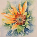 Sunflower' nature watercolor painting by artist Anjana Sihag, 8x8 inch, on paper