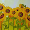 Sunflowers' nature oil painting by artist Swati Kale, 30x60 inch, on canvas