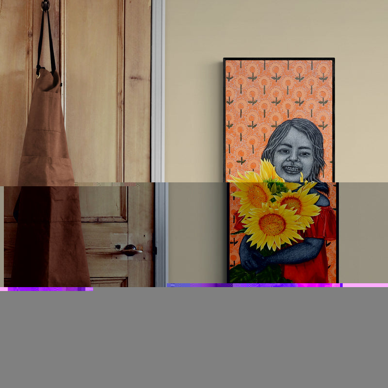 In-situ view of Deepali S's 'Sunflowers Spel Joy' painting in a room