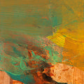 Sunlit Meadow 1' abstract acrylic painting by artist Siddhesh Rane, 36x12 inch, on canvas