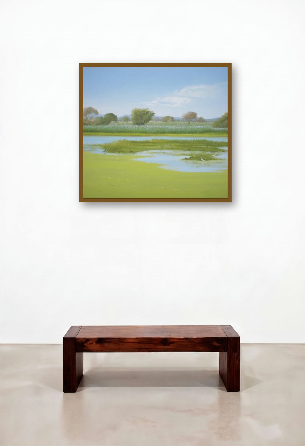 Sunny Morning by artist Fareed Ahmed displayed in a Industrial Hotel Lobby