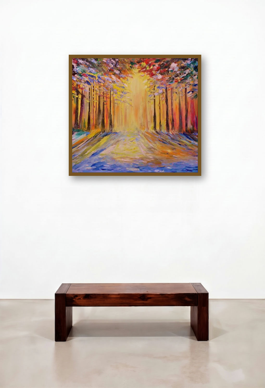 Sunrise (Radiant Pathway) by artist Kiran Bableshwar displayed in a Boutique Hotel Style Penthouse